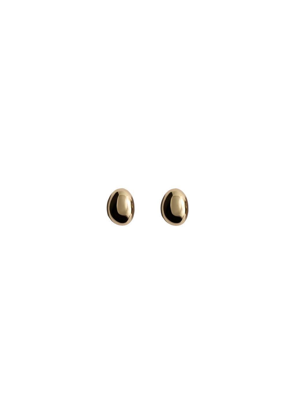 Gold Round Volume Earrings, Gold, large image number 2