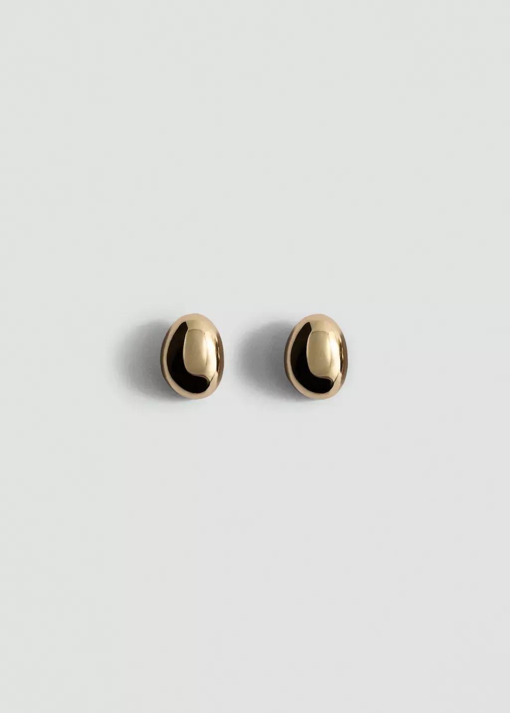 Gold Round Volume Earrings, Gold, large image number 3