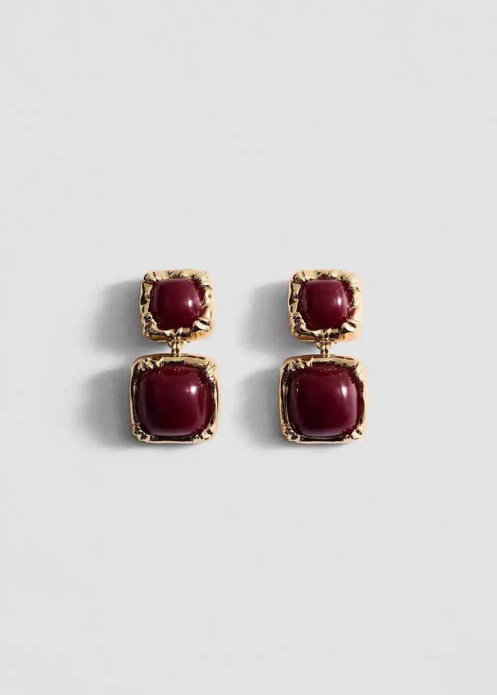 Gold Beaded Drop Earrings, Gold, large image number 4