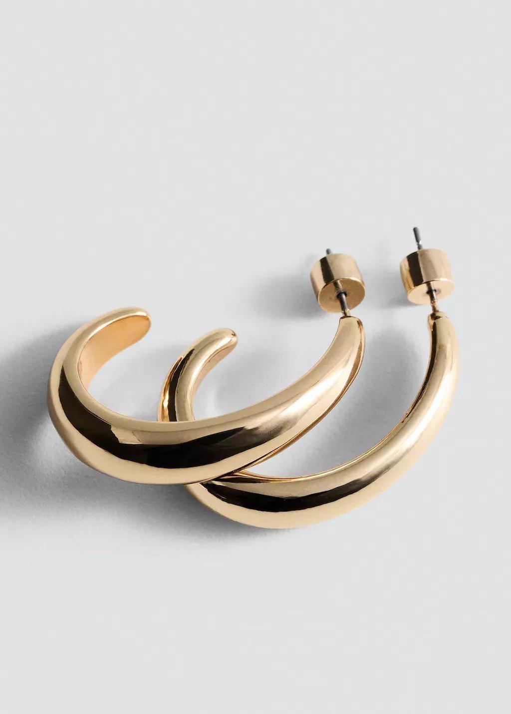 Gold Thin Oval Hoop Earrings, 0201_OR, large image number 0