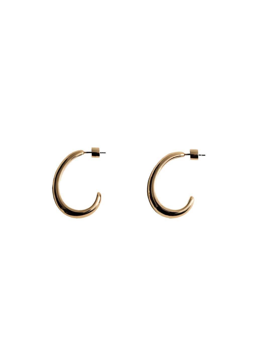 Gold Thin Oval Hoop Earrings, 0201_OR, large image number 1