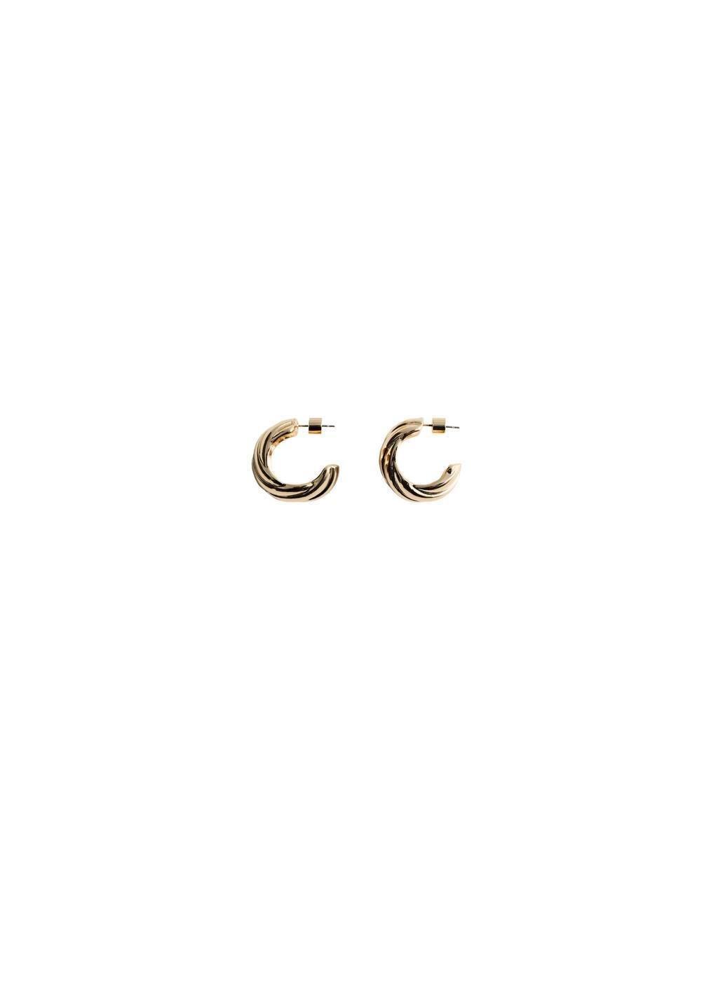 Gold Intertwined Hoop Earrings, Gold, large image number 2
