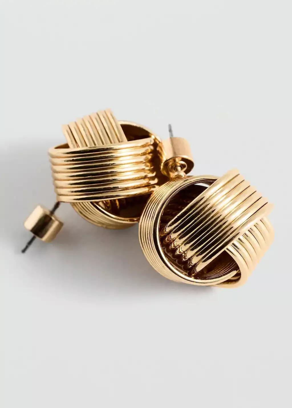 Gold Interlocking Circular Earrings, 0201_OR, large image number 0