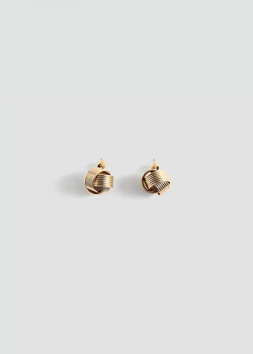 Gold Interlocking Circular Earrings, 0201_OR, large image number 2
