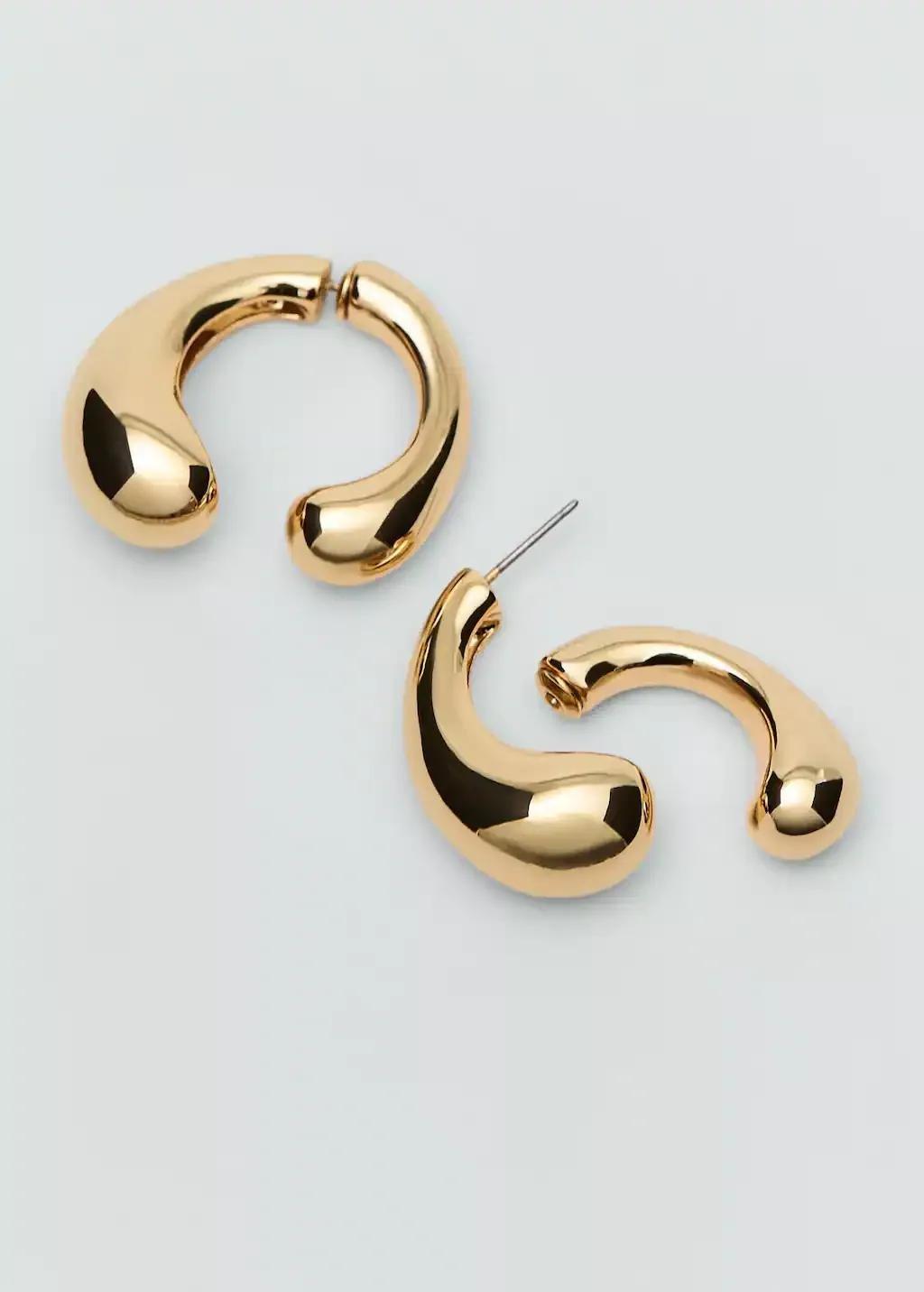 Gold Detachable Semi-Hoop Earring, Gold, large image number 0