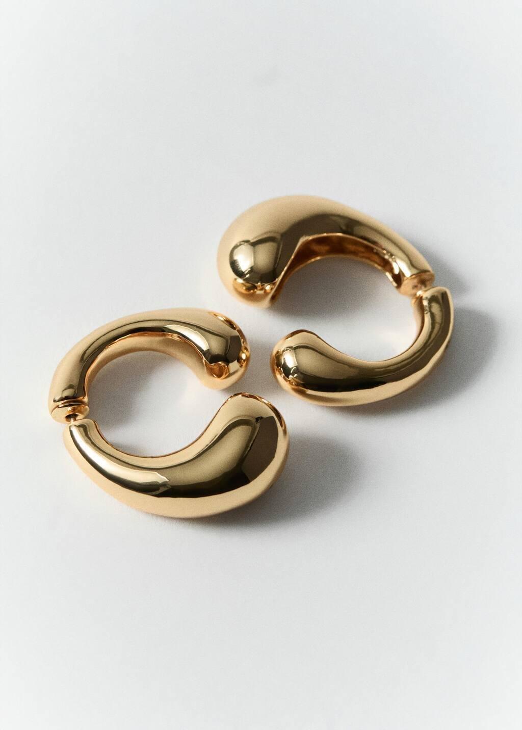 Gold Detachable Semi-Hoop Earring, Gold, large image number 1