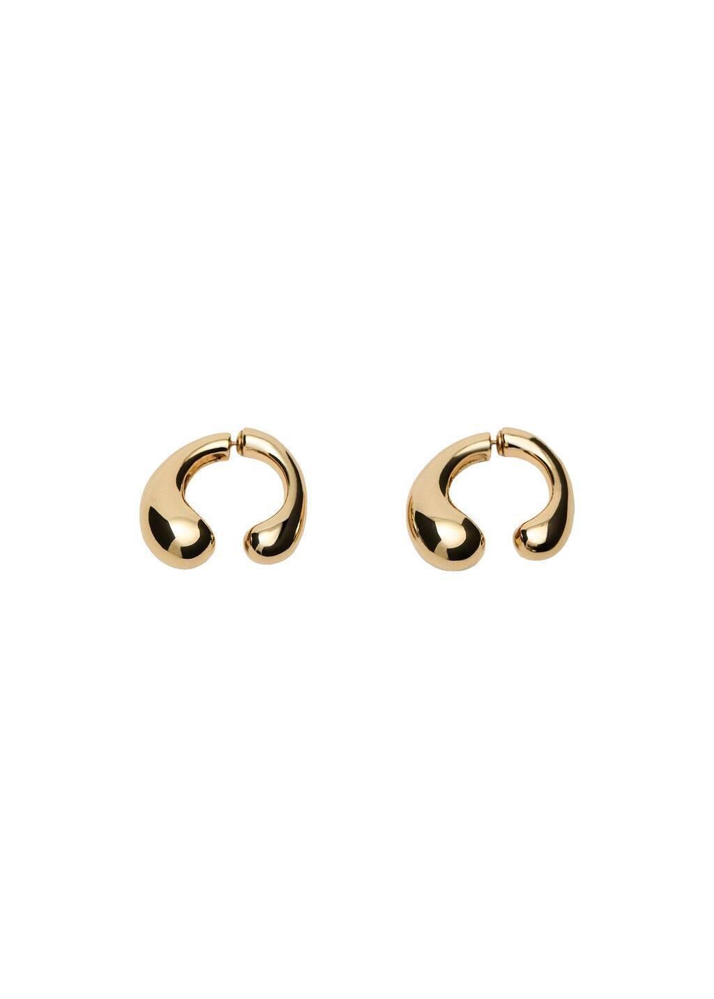 Gold Detachable Semi-Hoop Earring, Gold, large image number 2