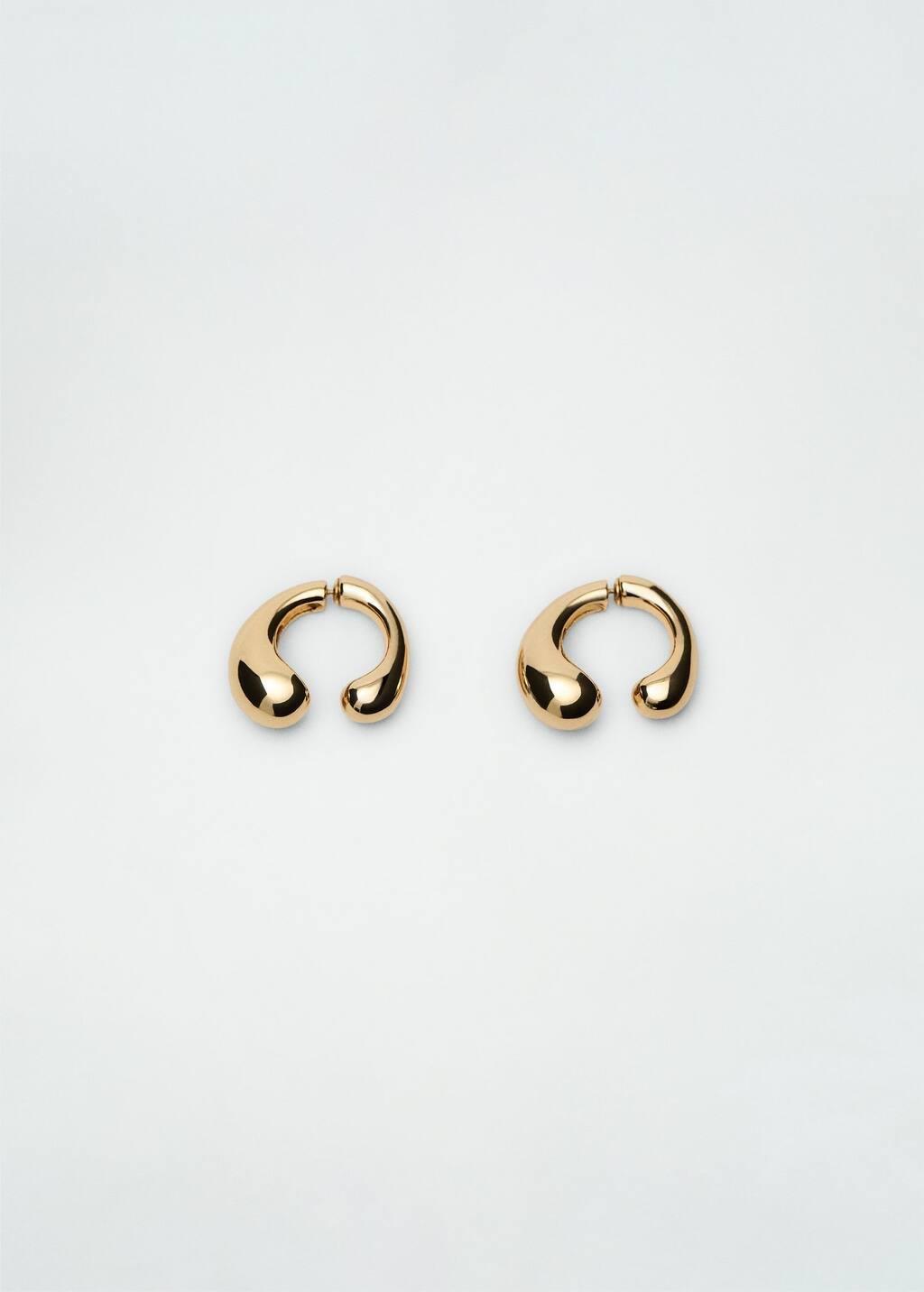 Gold Detachable Semi-Hoop Earring, Gold, large image number 3