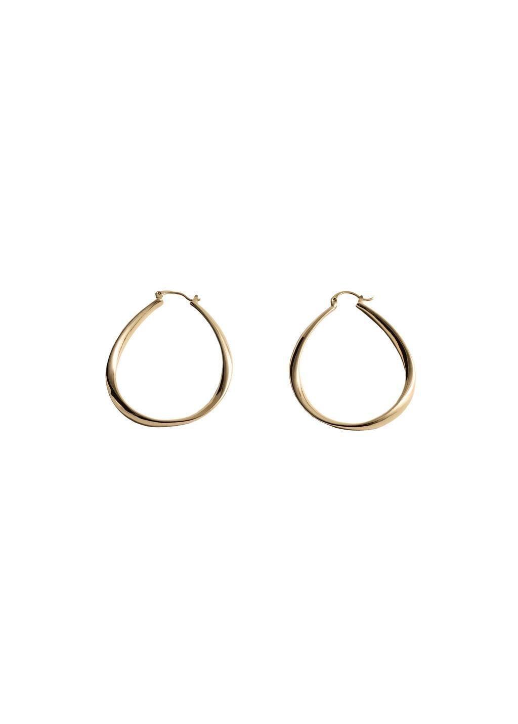 Gold Oval Hoop Earrings, 0201_OR, large image number 2