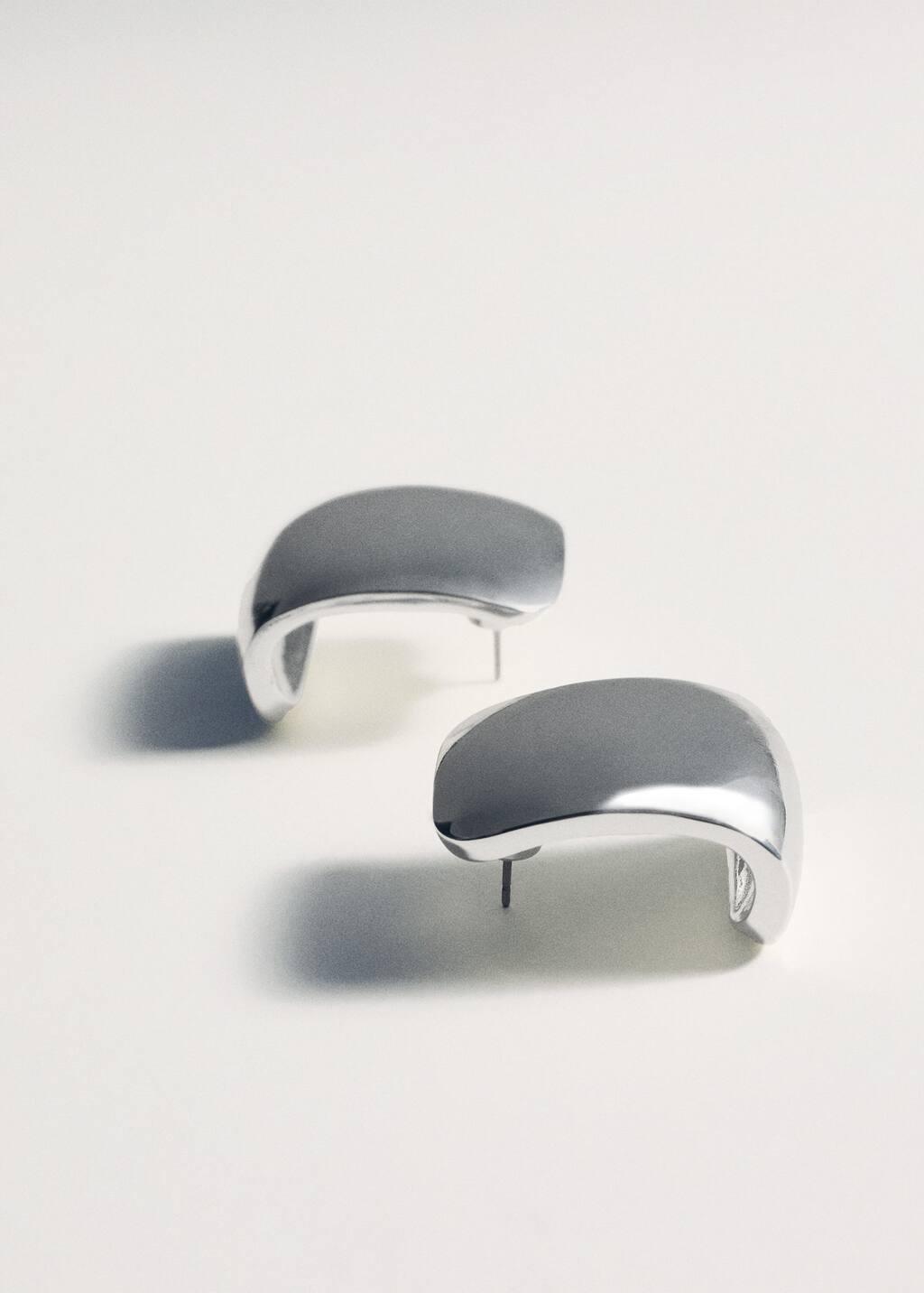 Silver Volume Hoop Earrings, Silver, large image number 1