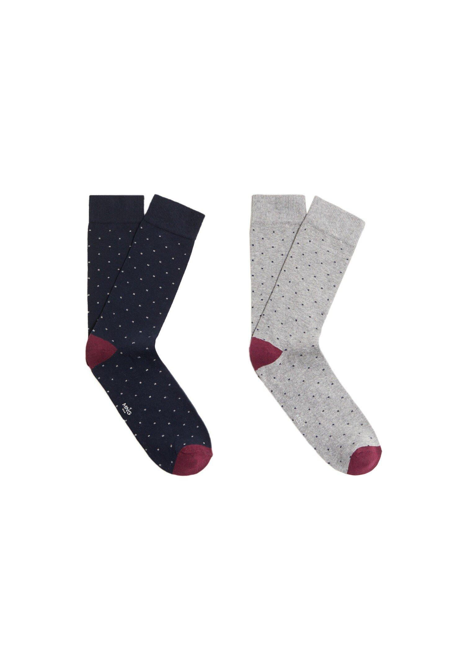 Navy 2 Pack Polka-Dot Socks, Men, , large image number 0
