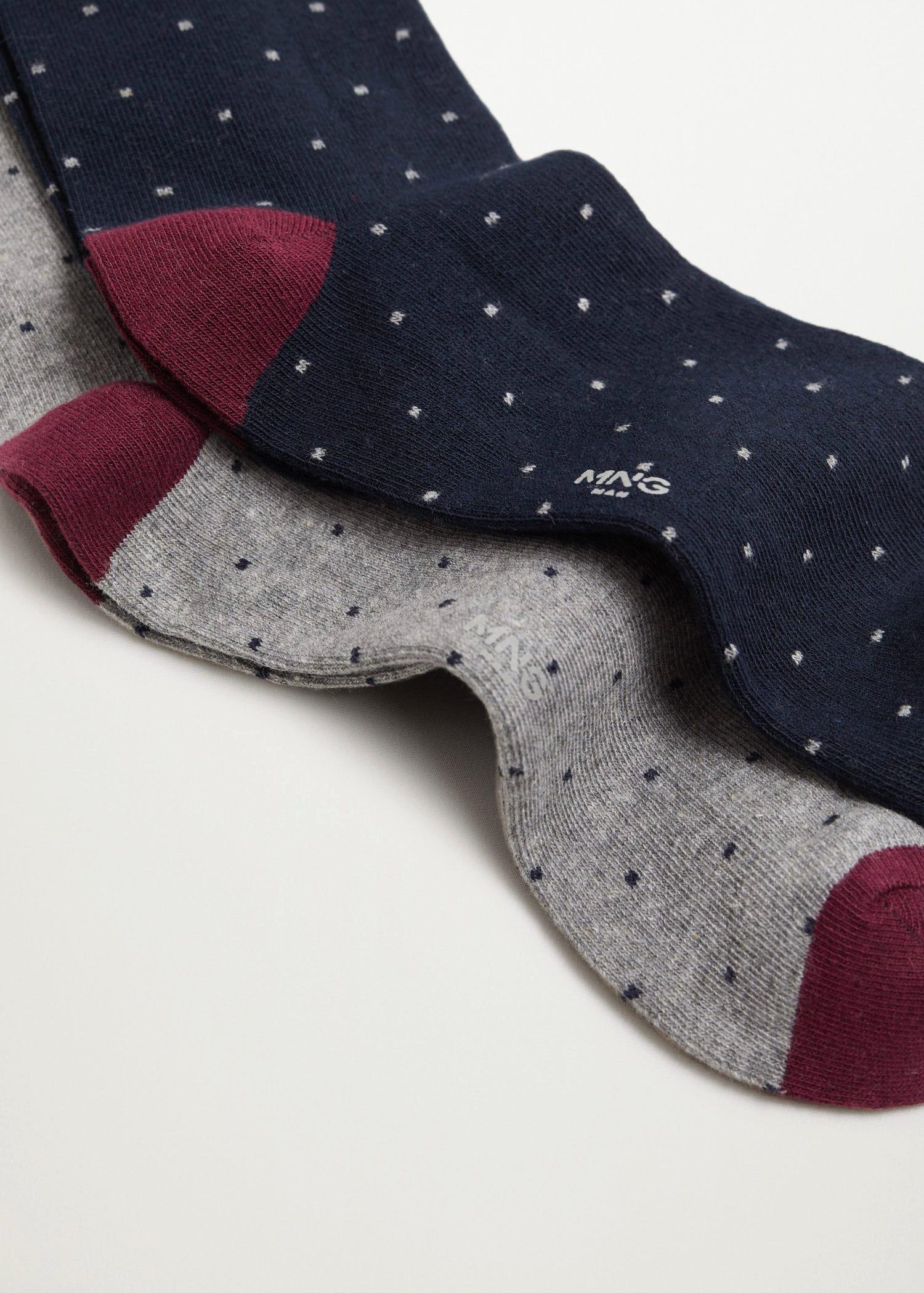 Navy 2 Pack Polka-Dot Socks, Men, , large image number 1