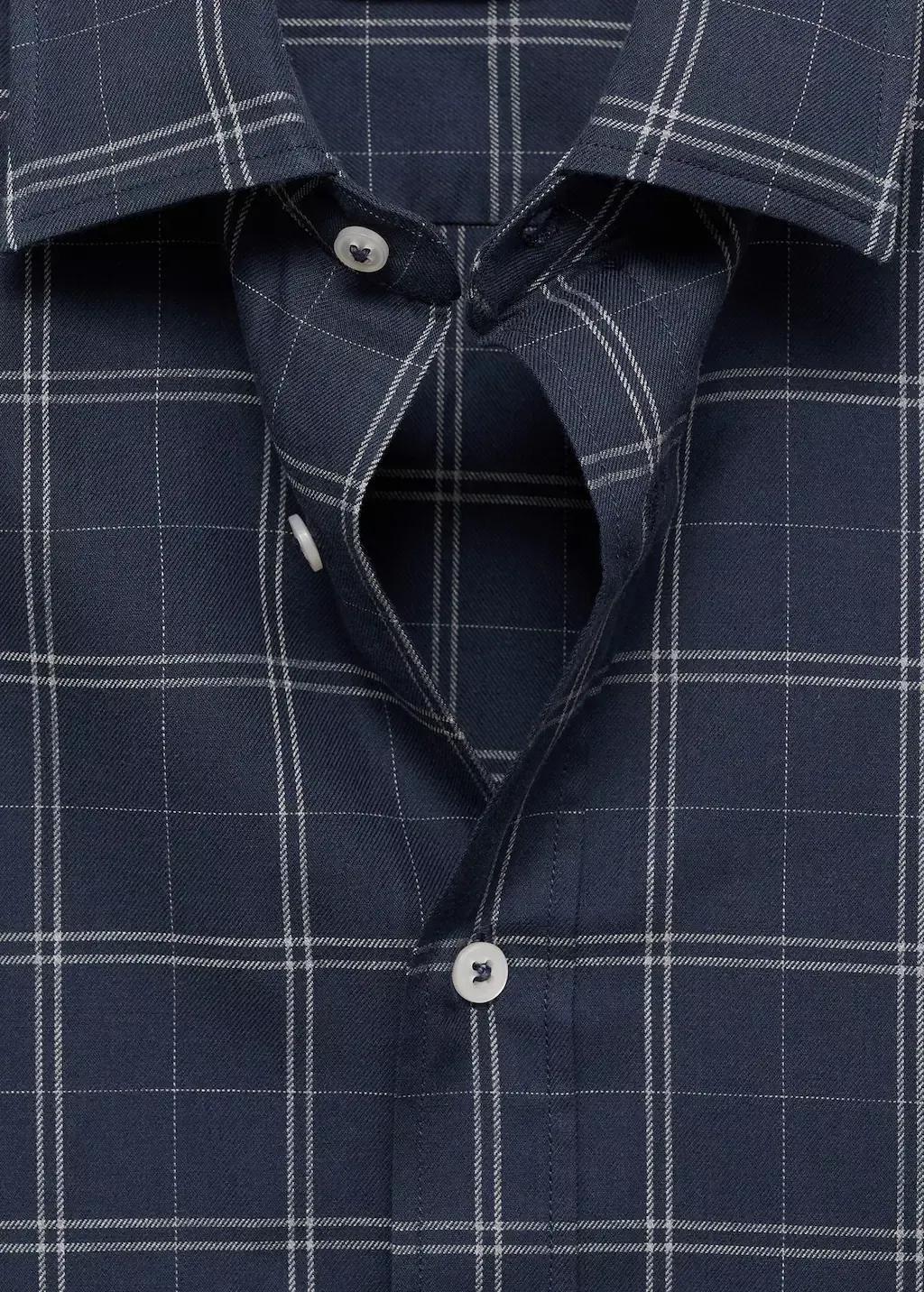 Navy Regular Fit Check Cotton Shirt, , large image number 5