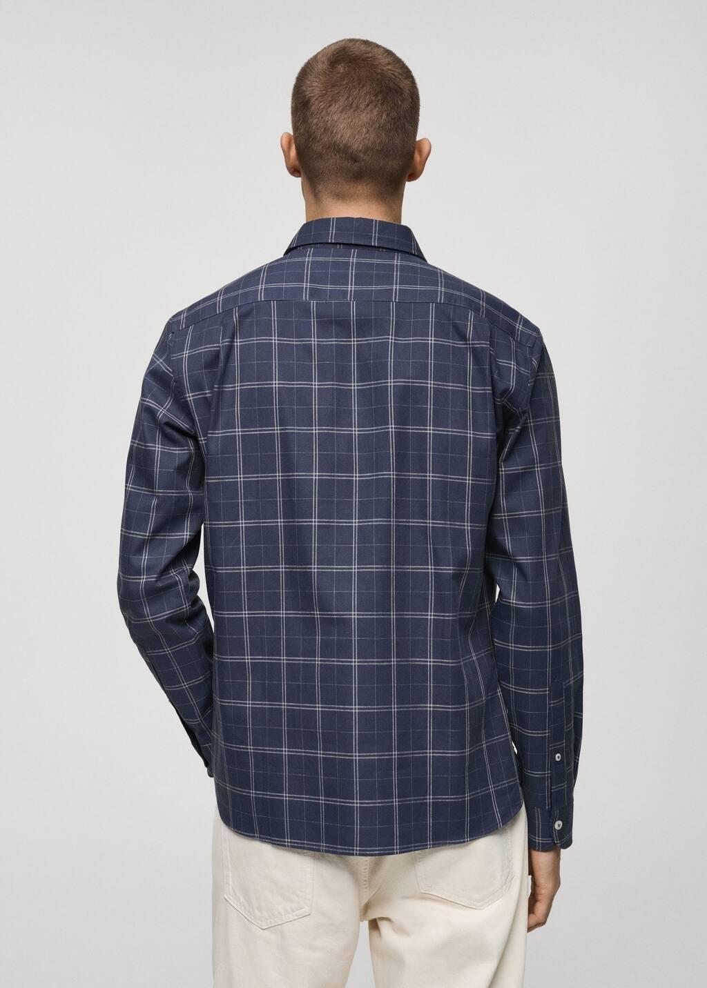 Navy Regular Fit Check Cotton Shirt, , large image number 6