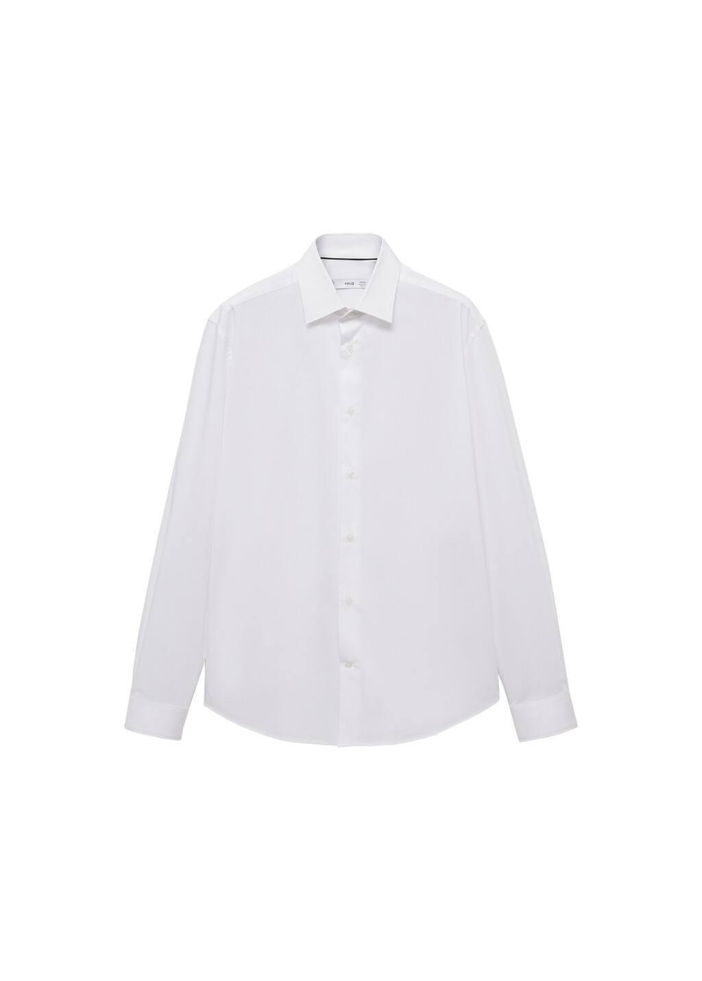 White Regular-Fit Stretch Cotton Shirt, , large image number 2