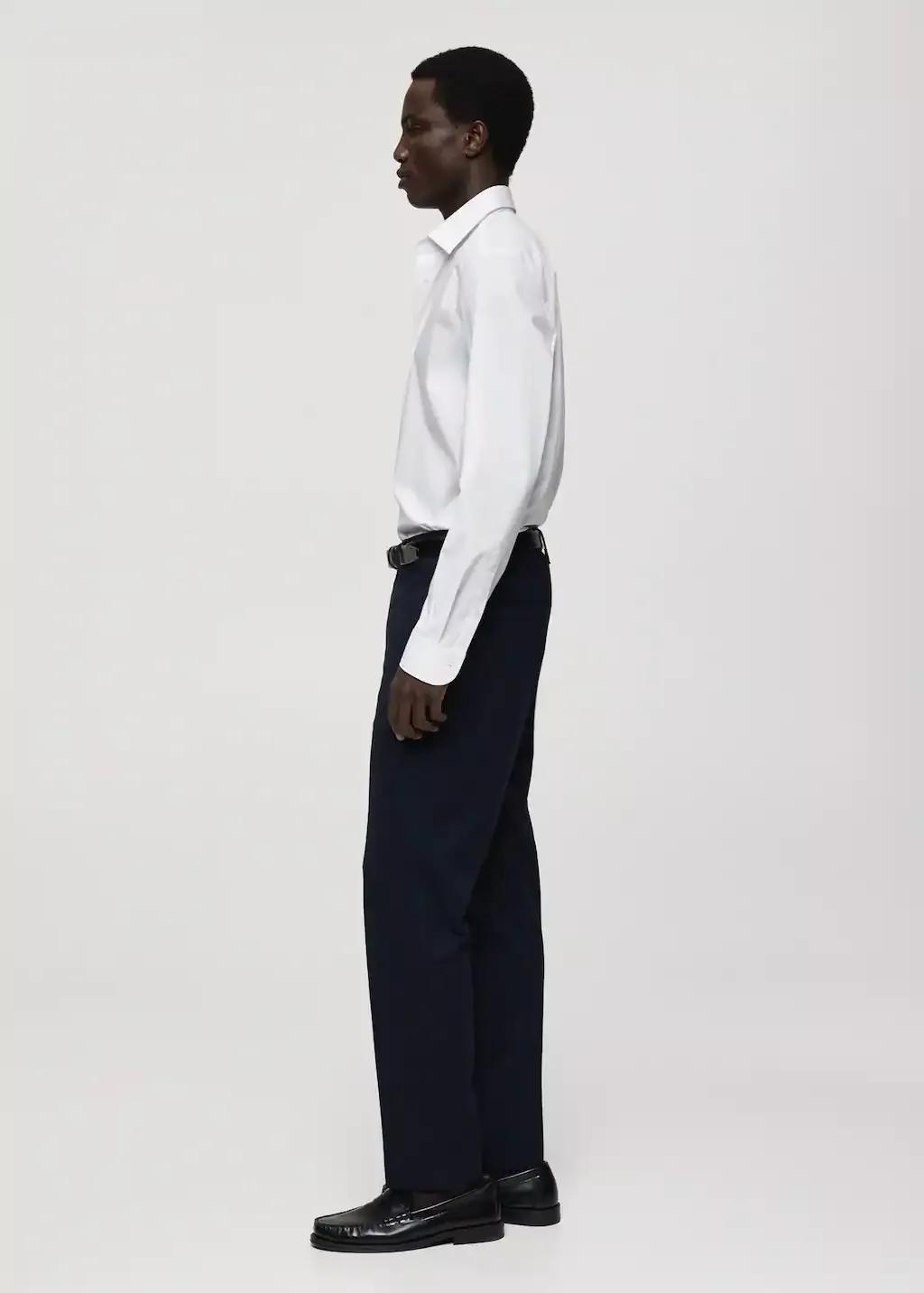 White Regular-Fit Stretch Cotton Shirt, , large image number 3