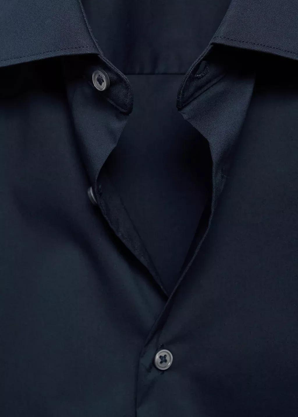 Navy Regular-Fit Stretch Cotton Shirt, , large image number 5