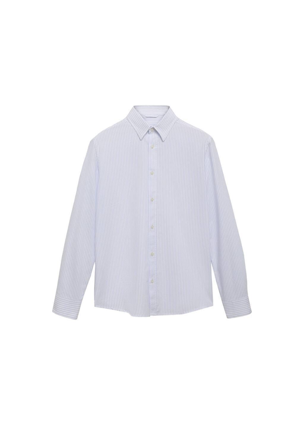 White 00% Cotton Kodak Striped Shirt, , large image number 2