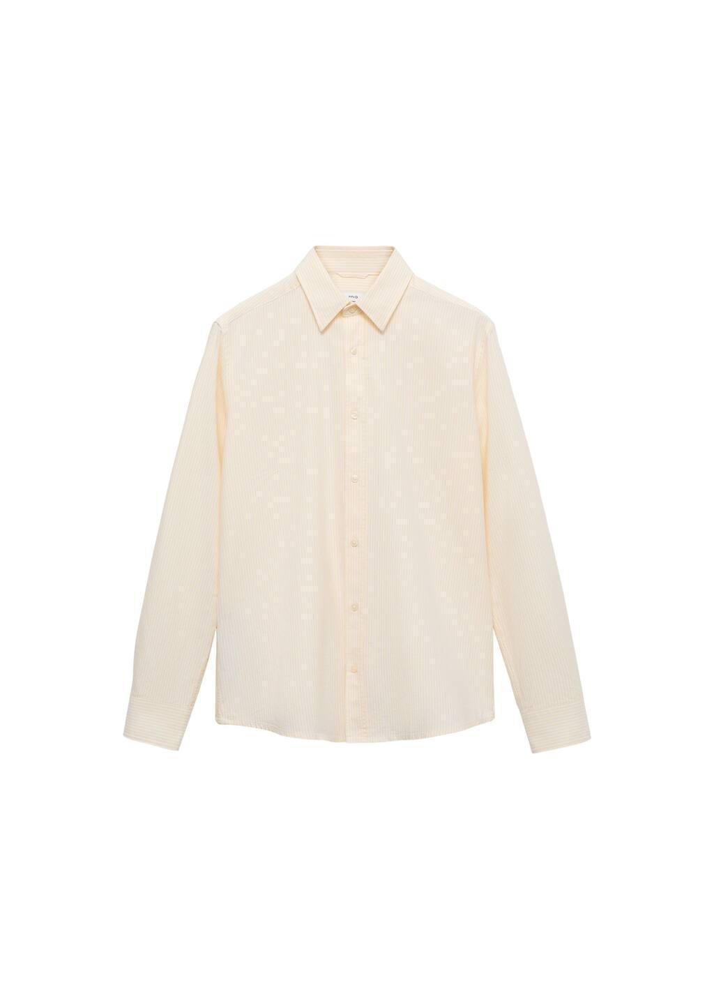 Yellow 100% Cotton Kodak Striped Shirt, , large image number 2