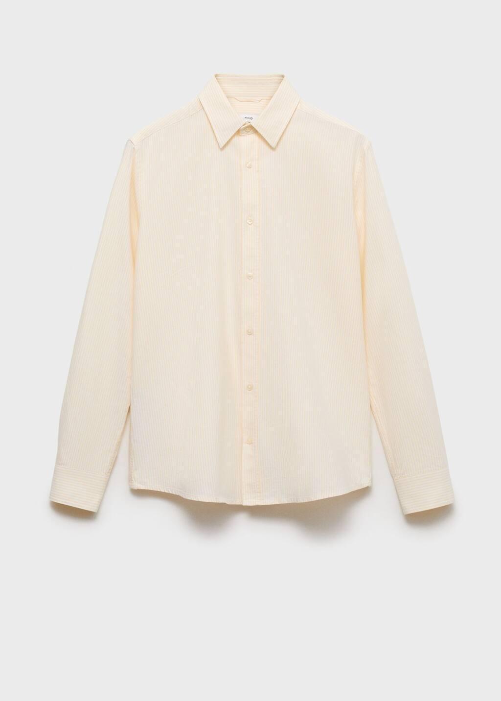 Yellow 100% Cotton Kodak Striped Shirt, , large image number 4