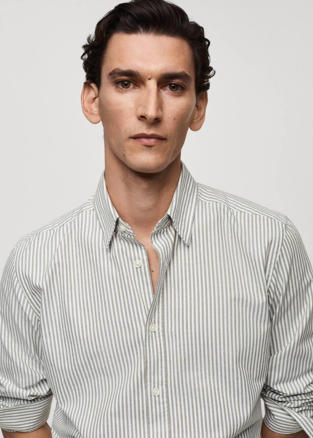 Green 100% Cotton Kodak Striped Shirt, , large image number 1