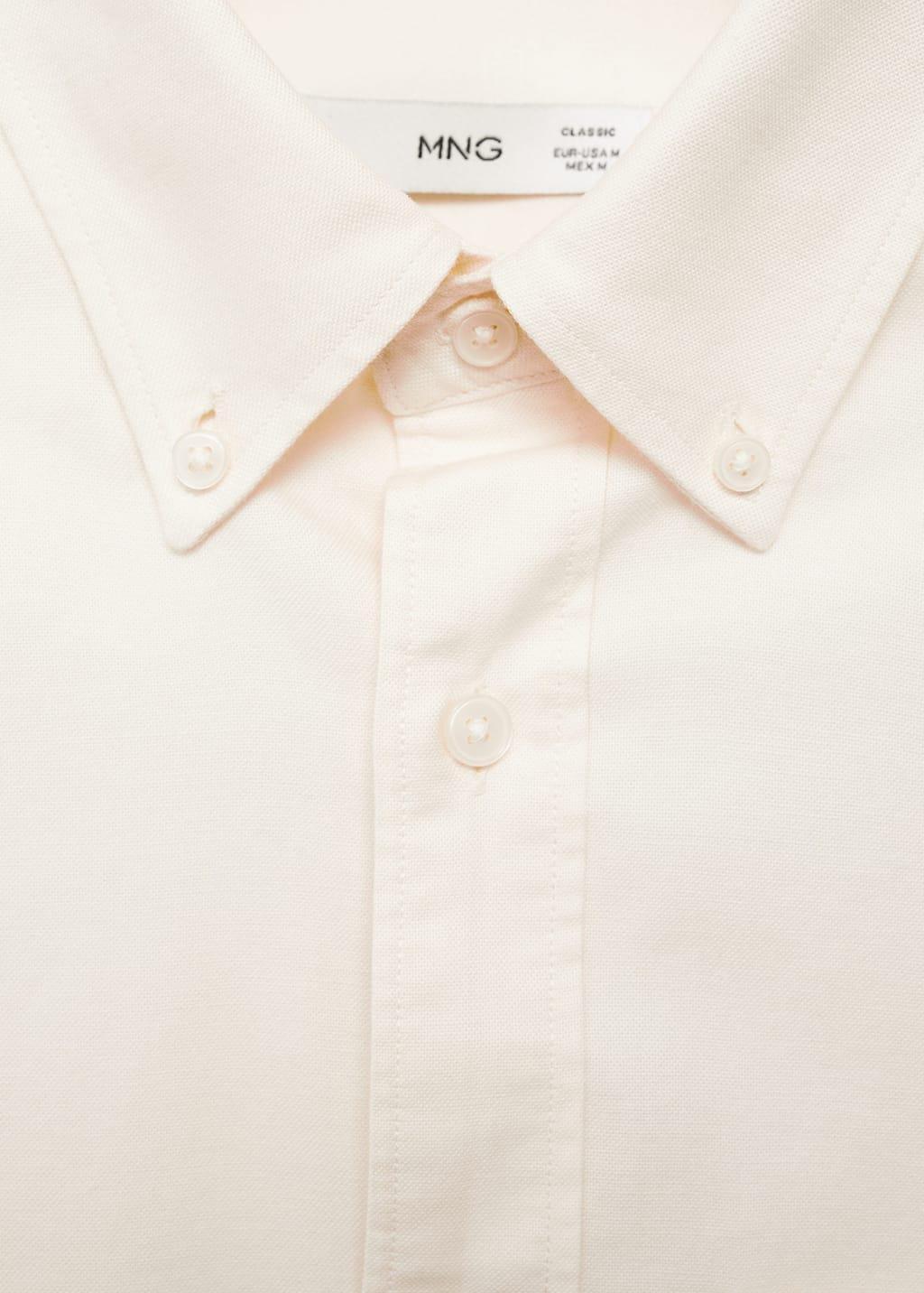 Beige 100% Cotton Oxford Shirt, , large image number 5