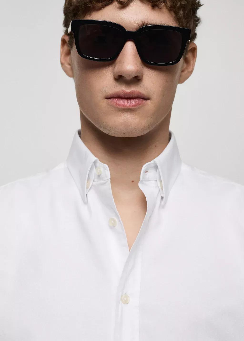 White Regular Fit Oxford Cotton Shirt, , large image number 1