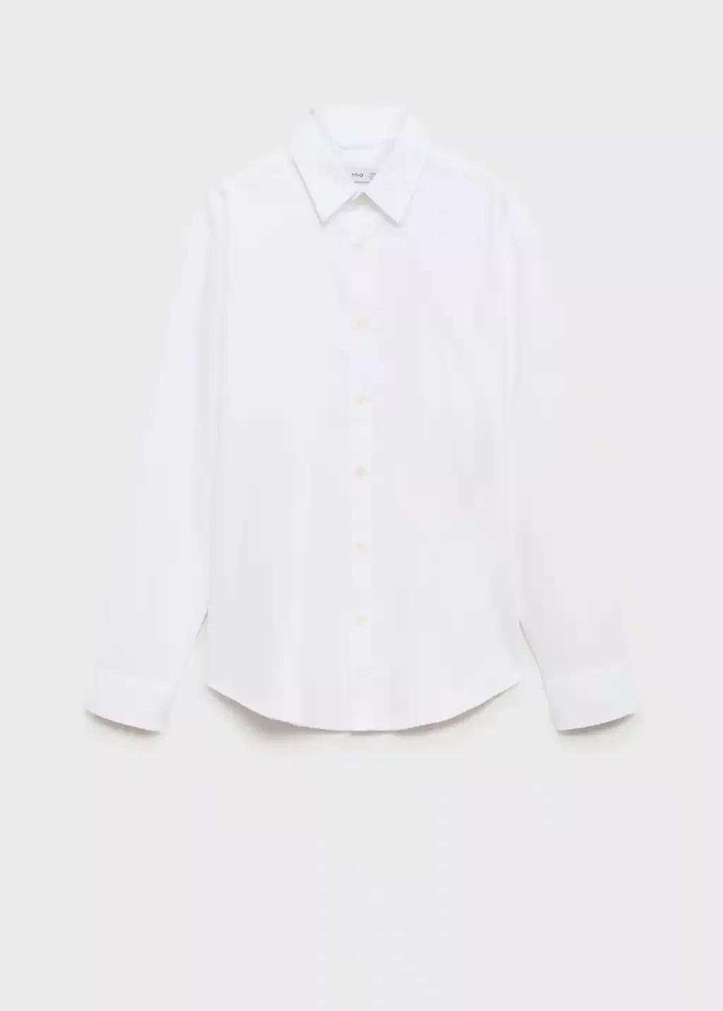 White Regular Fit Oxford Cotton Shirt, , large image number 4