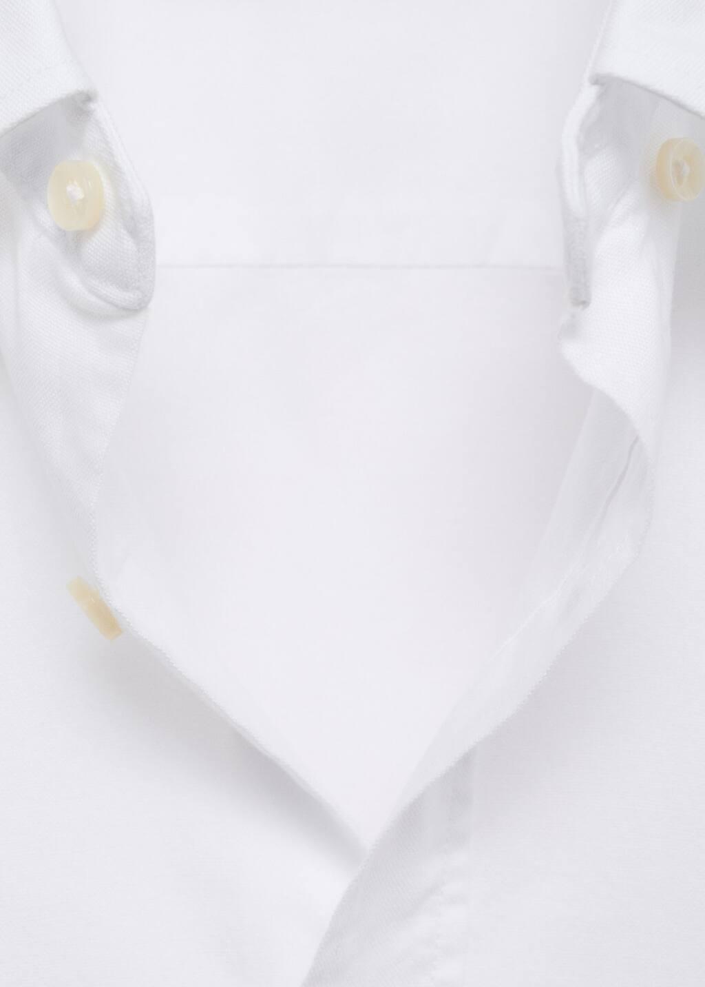 White Regular Fit Oxford Cotton Shirt, , large image number 5