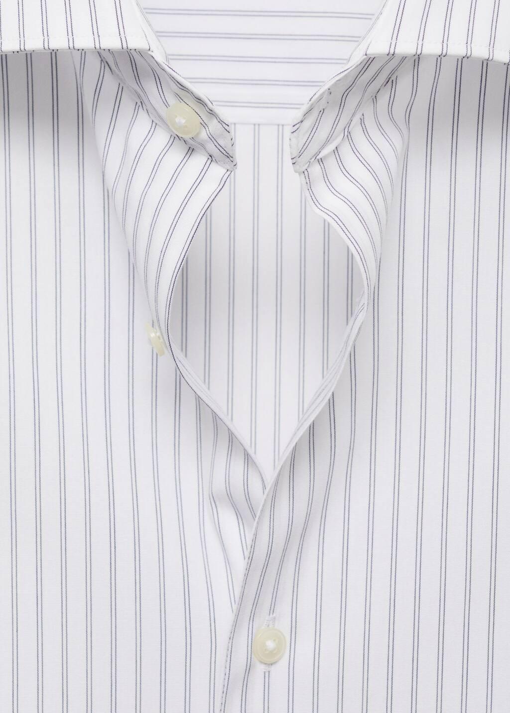 White Regular Fit Striped Cotton Shirt, , large image number 6
