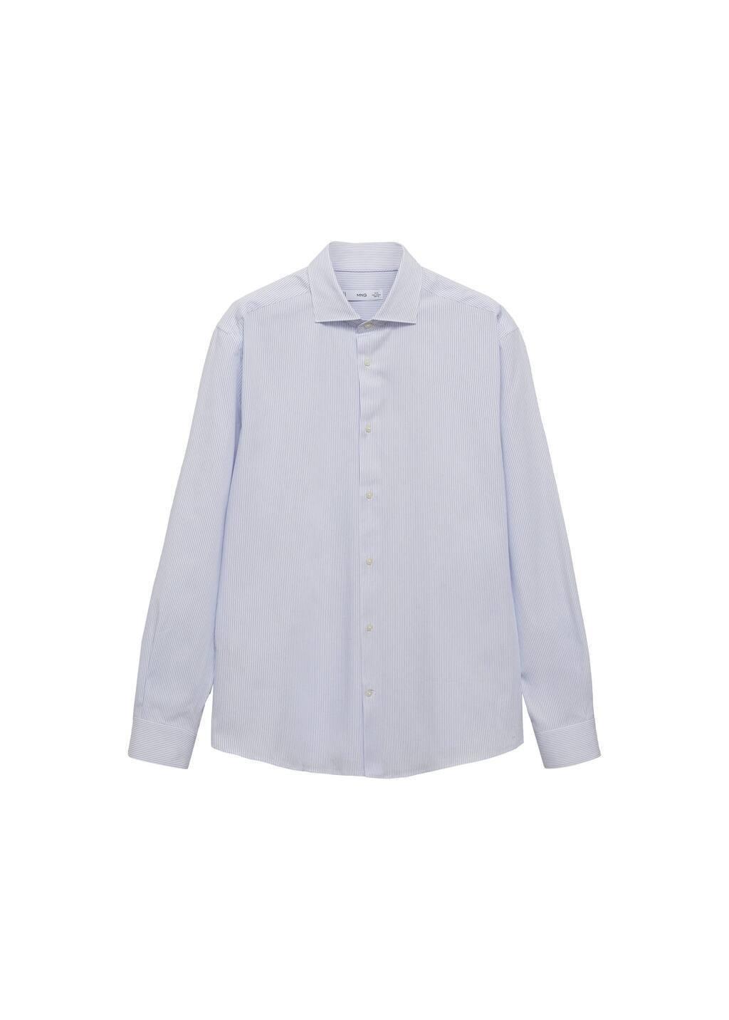 Blue Lt-Pastel Regular Fit Striped Cotton Shirt, , large image number 2