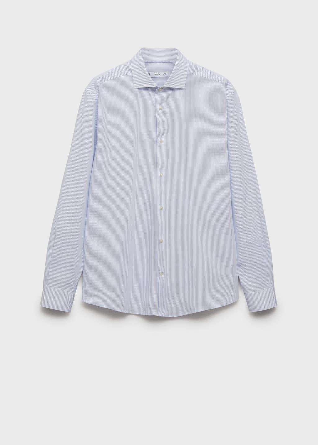 Blue Lt-Pastel Regular Fit Striped Cotton Shirt, , large image number 4