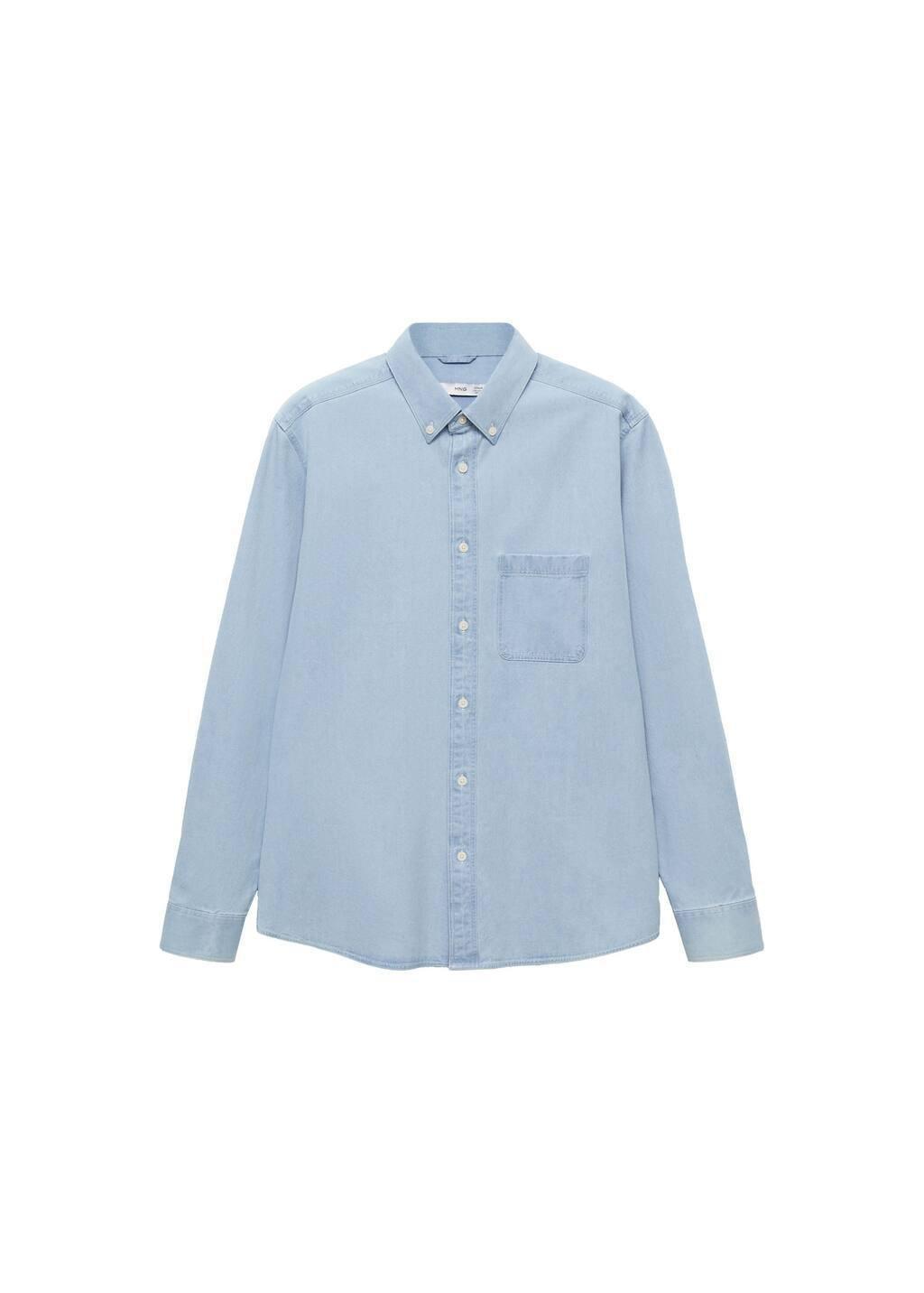 Blue Regular Fit Denim Shirt, , large image number 2