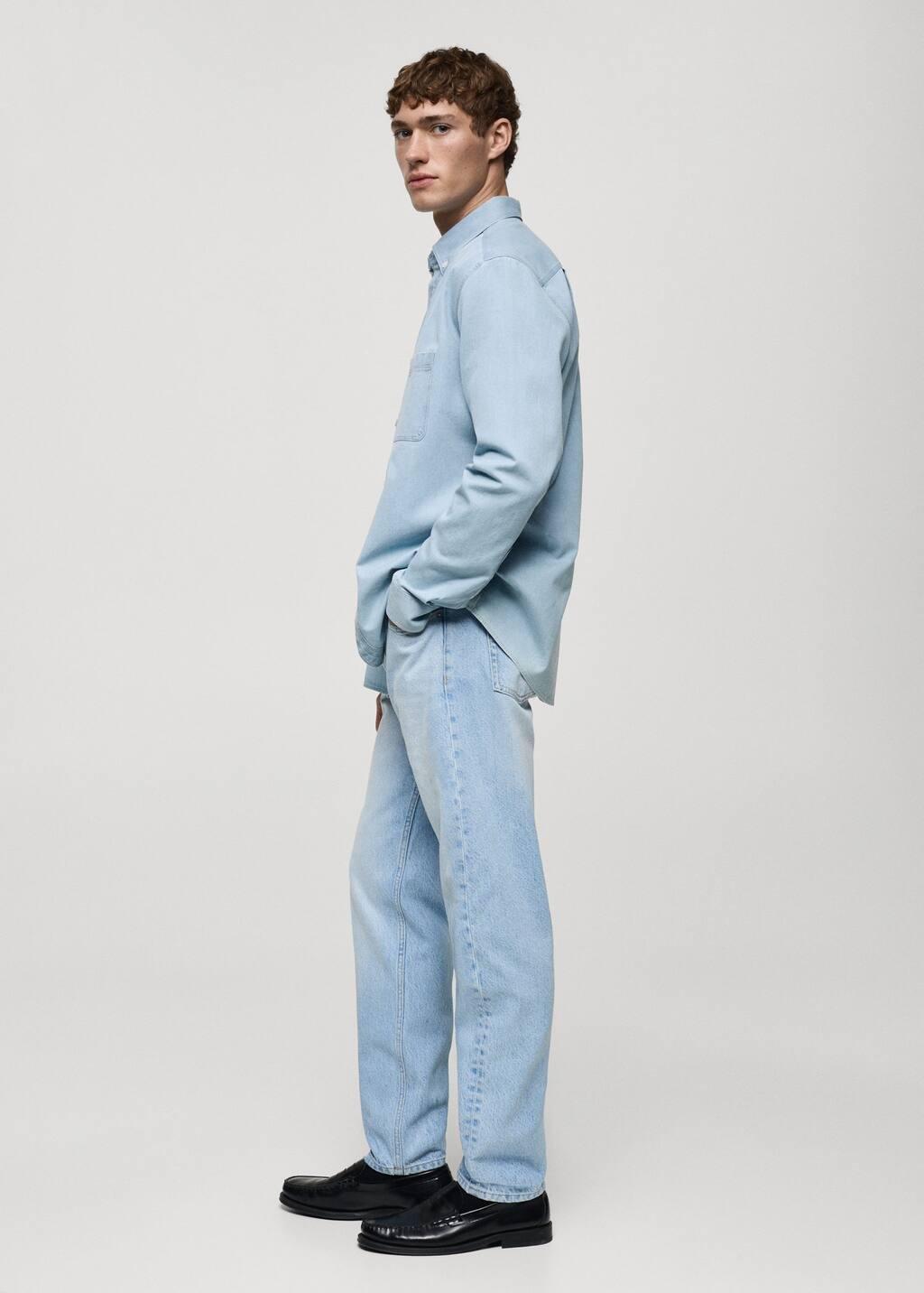 Blue Regular Fit Denim Shirt, , large image number 3