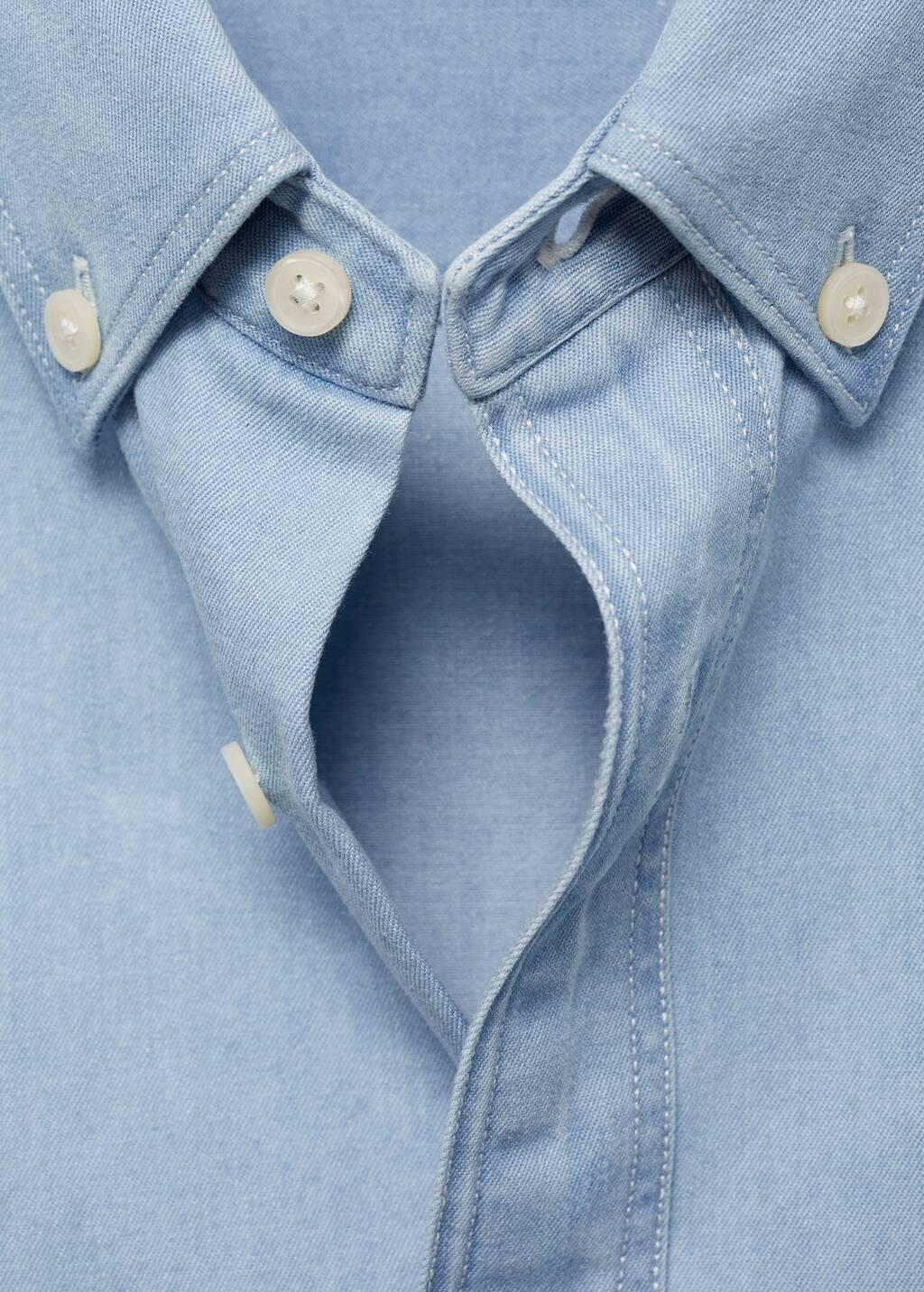 Blue Regular Fit Denim Shirt, , large image number 5