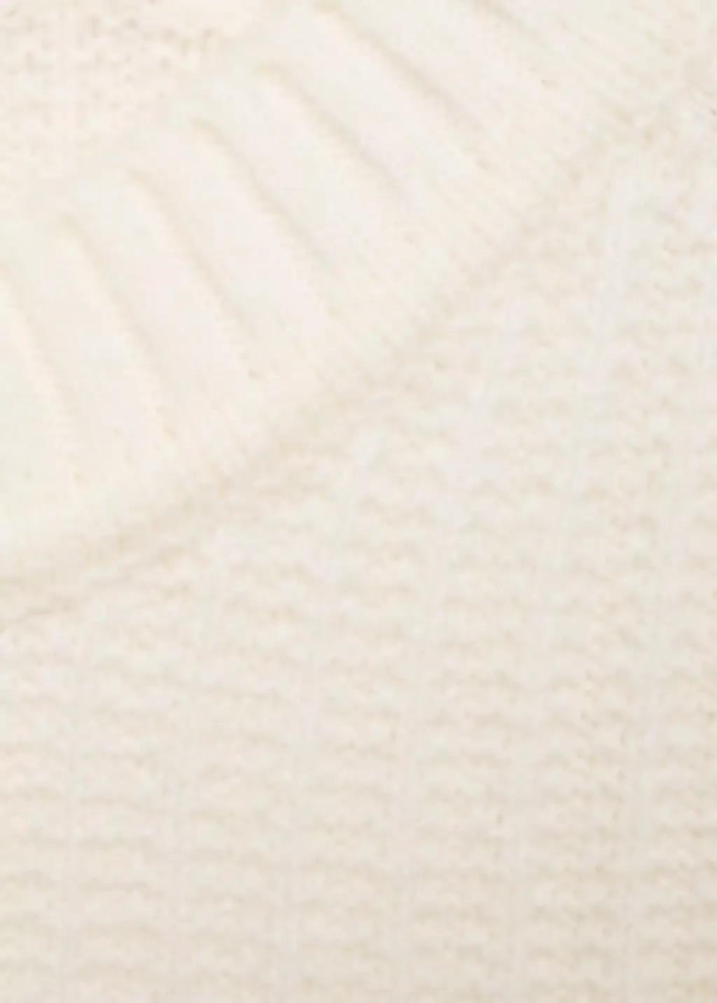 White Wool-Blend Rib-Knit Sweater, , large image number 5