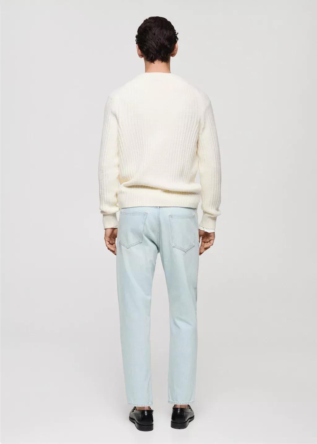 White Wool-Blend Rib-Knit Sweater, , large image number 6
