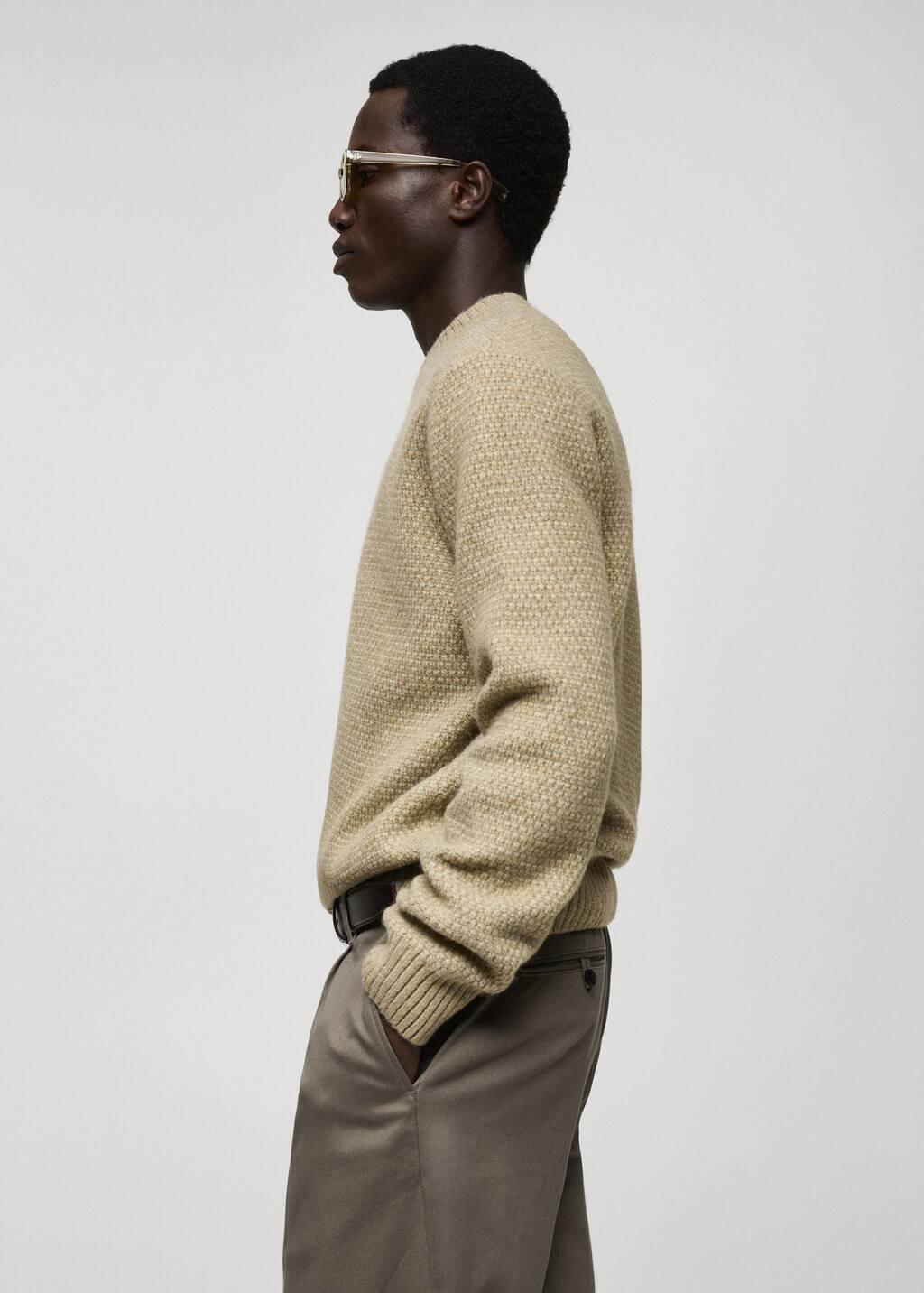 Green Texture Casual Sweater, , large image number 3