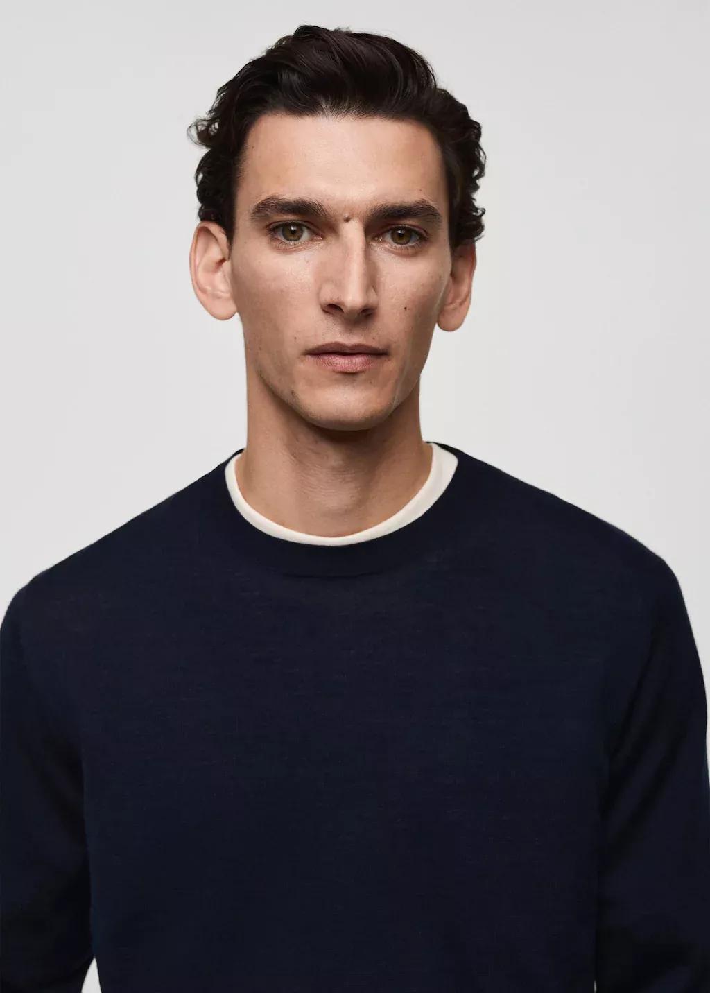 Black 100% Merino Wool Sweater, , large image number 1