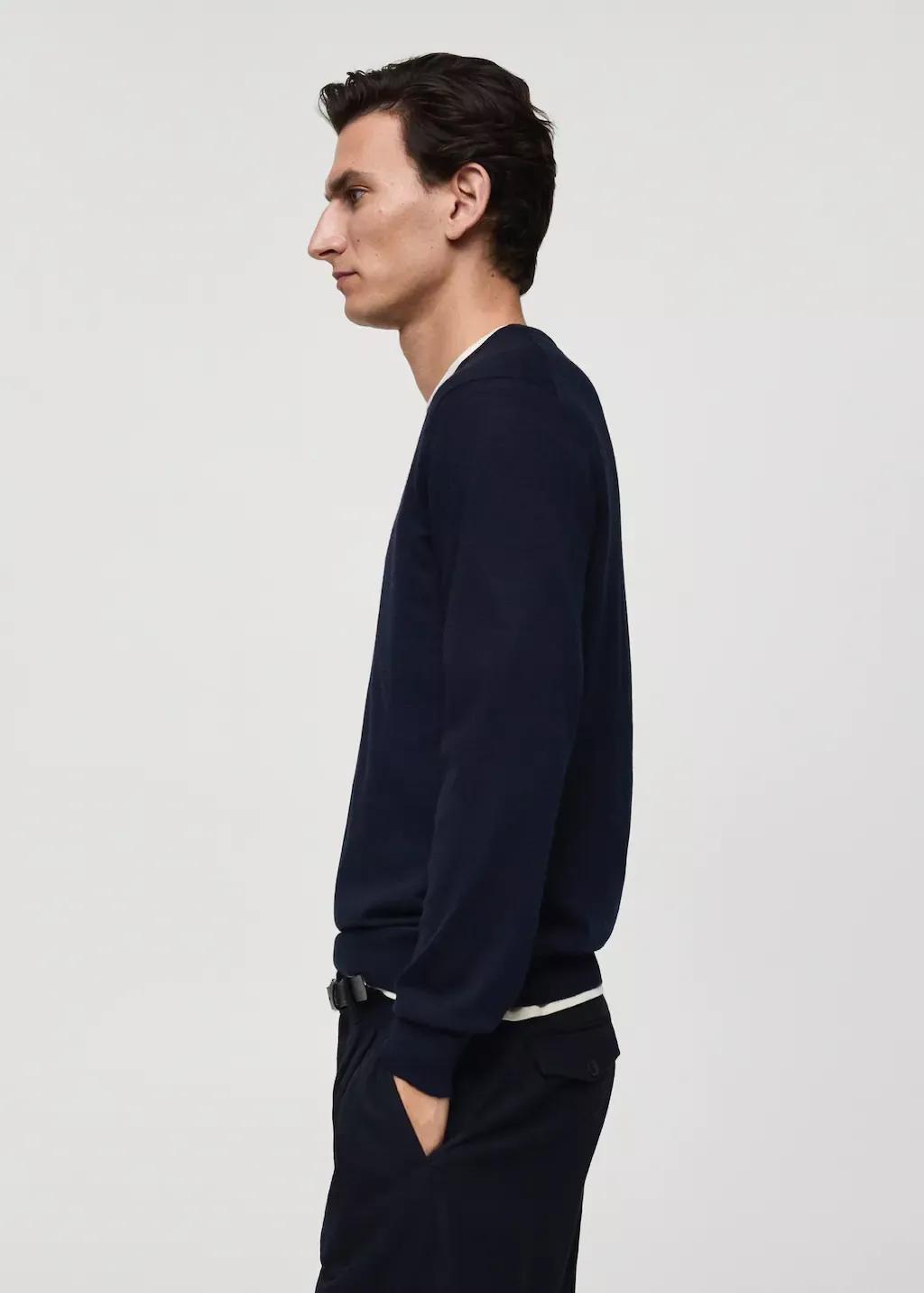 Black 100% Merino Wool Sweater, , large image number 3