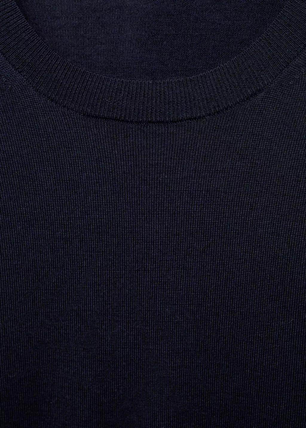 Black 100% Merino Wool Sweater, , large image number 4