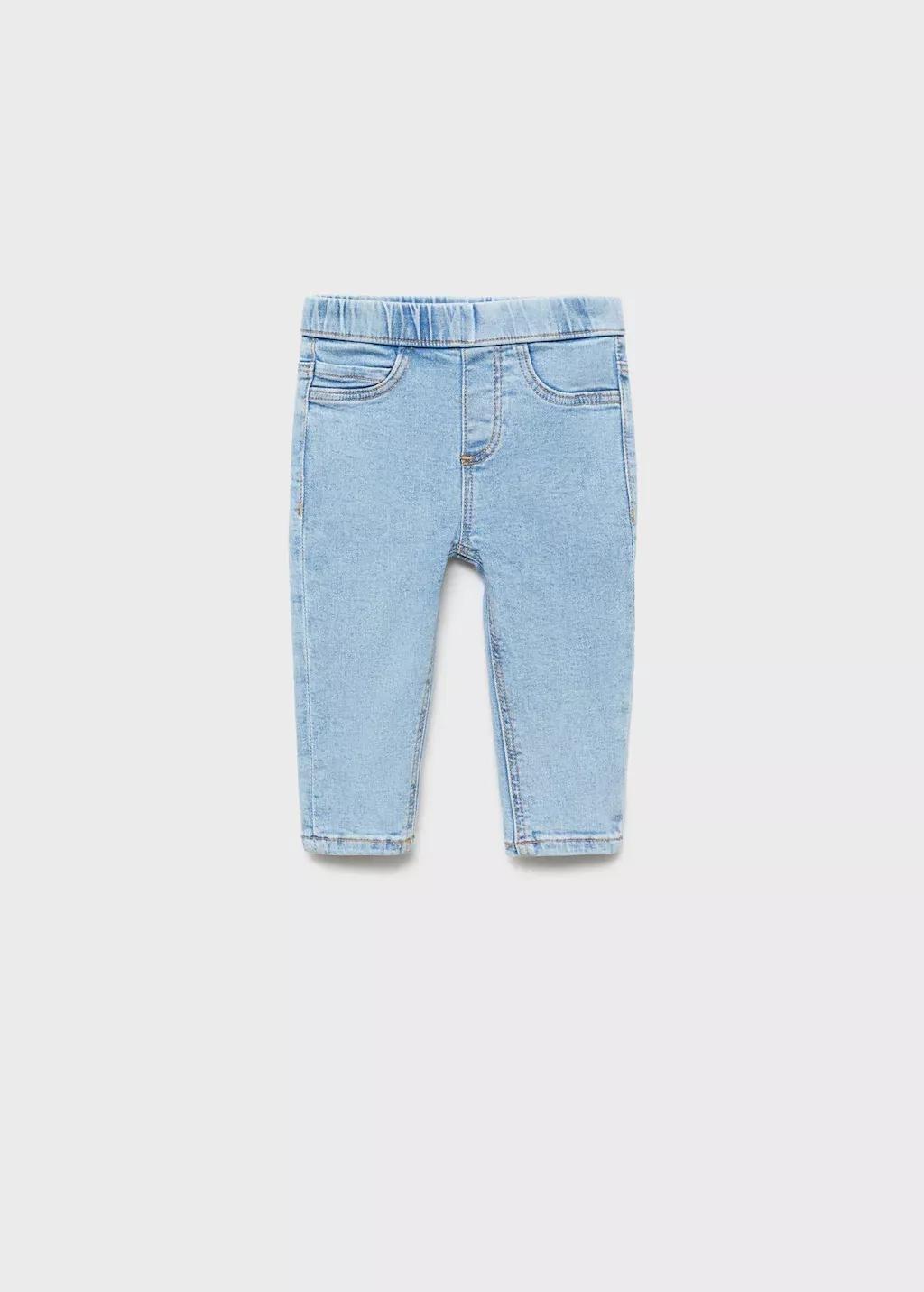 Blue Drawstring Waist Jeans, Baby Girl, , large image number 0