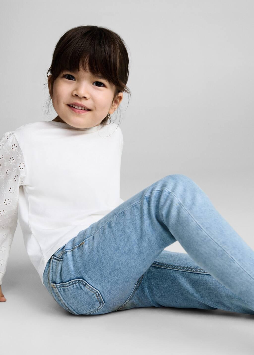 Blue Drawstring Waist Jeans, Baby Girl, , large image number 3