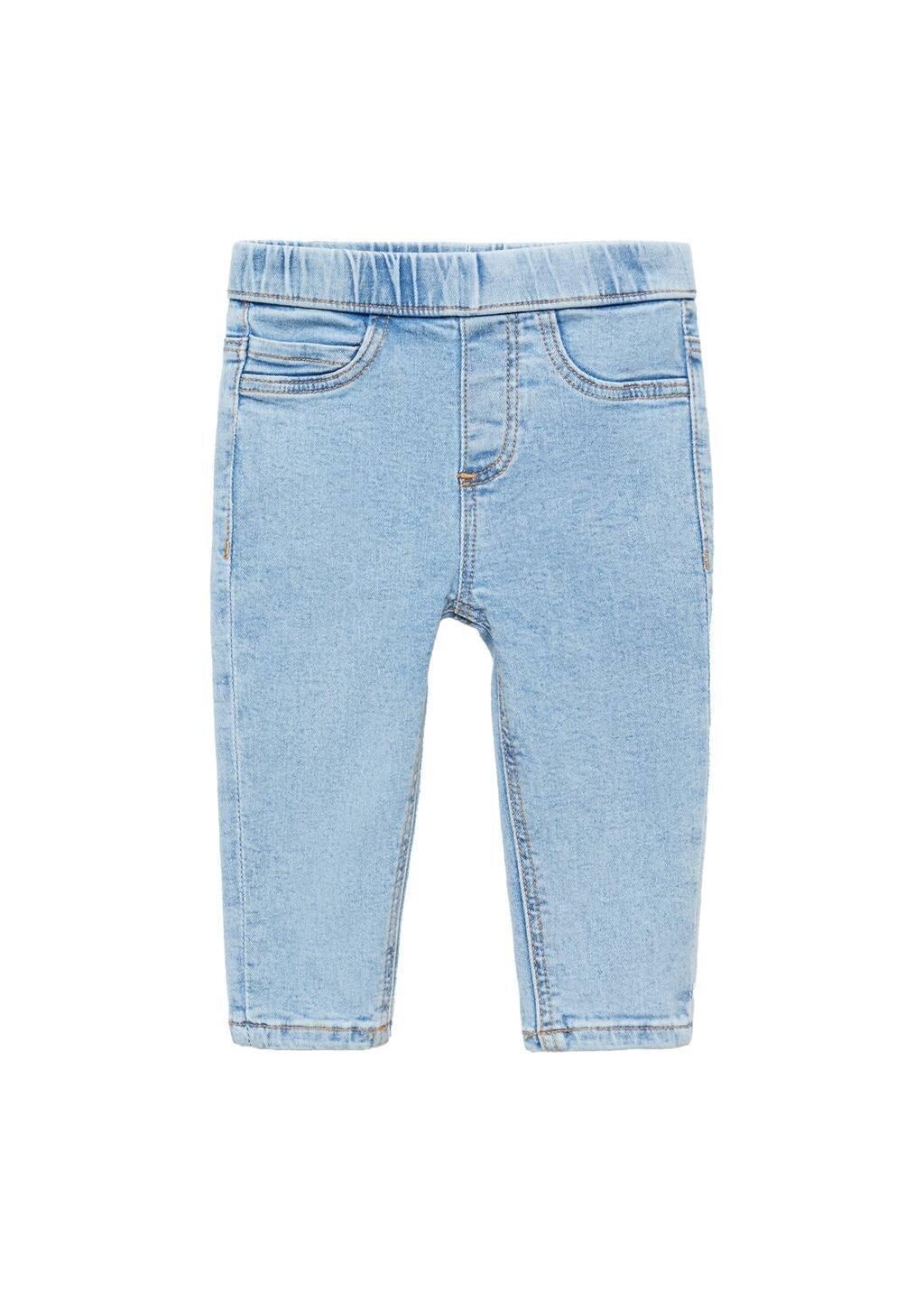 Blue Drawstring Waist Jeans, Baby Girl, , large image number 4