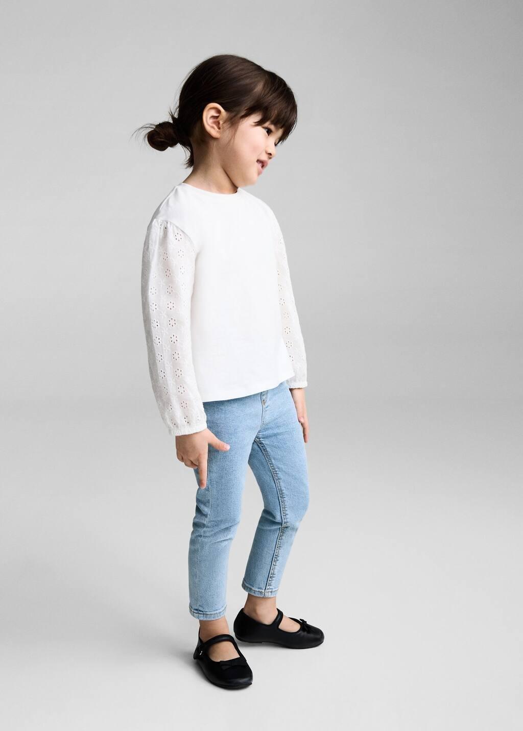 Blue Drawstring Waist Jeans, Baby Girl, , large image number 5
