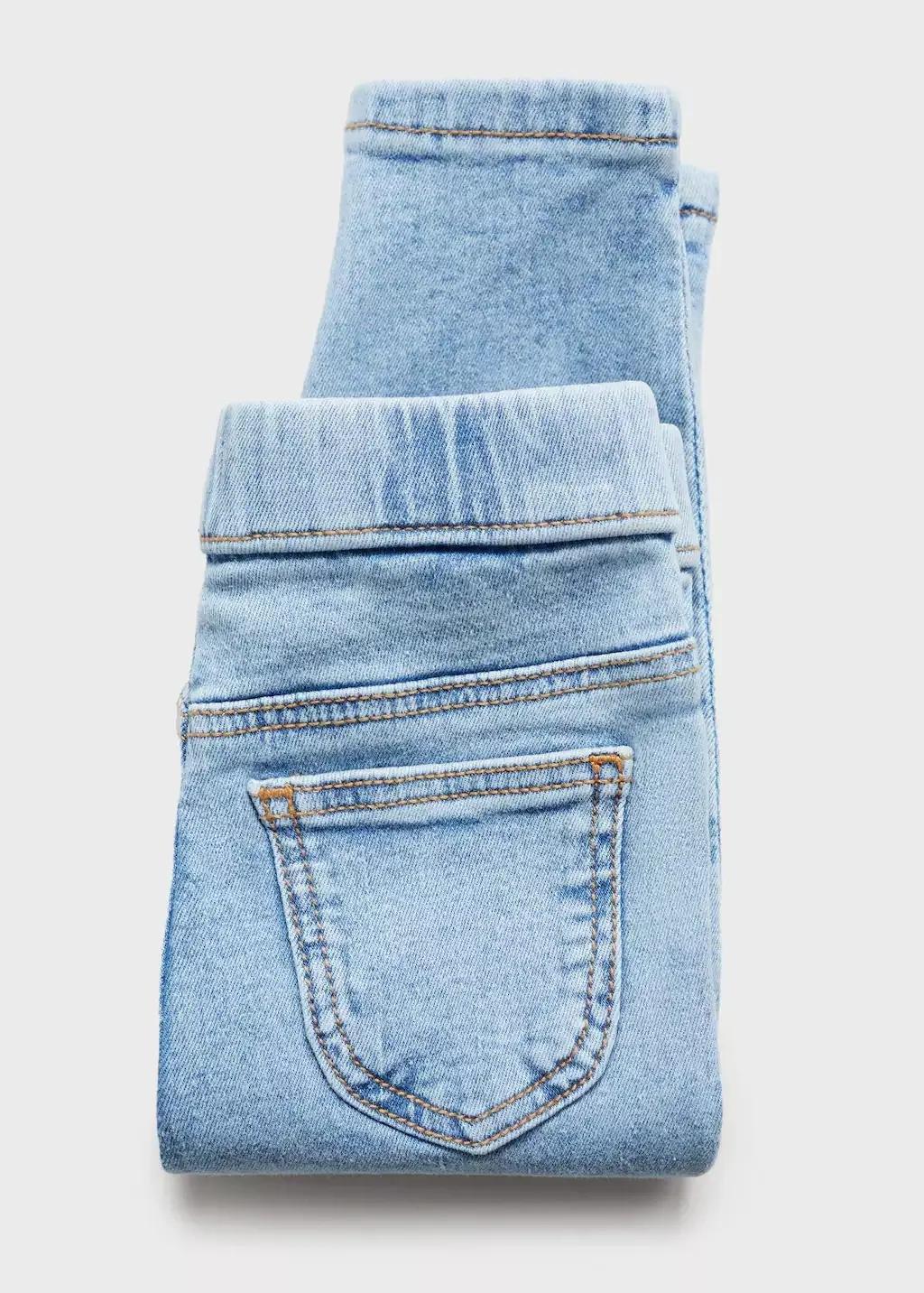 Blue Drawstring Waist Jeans, Baby Girl, , large image number 6