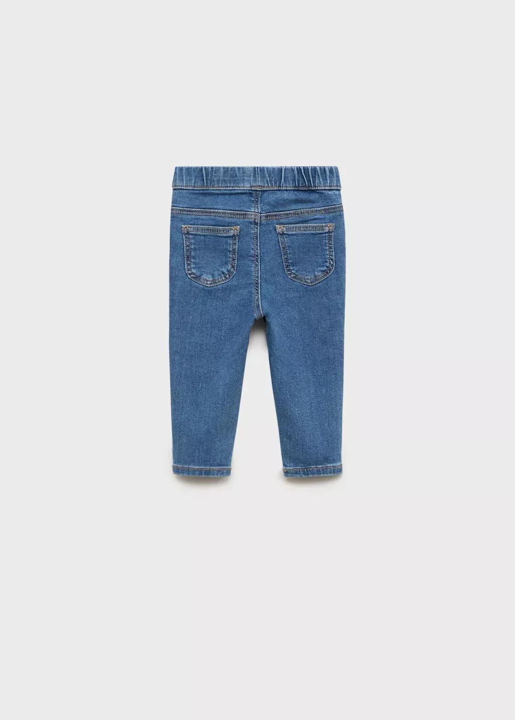 Blue Drawstring Waist Jeans, Baby Girl, , large image number 2