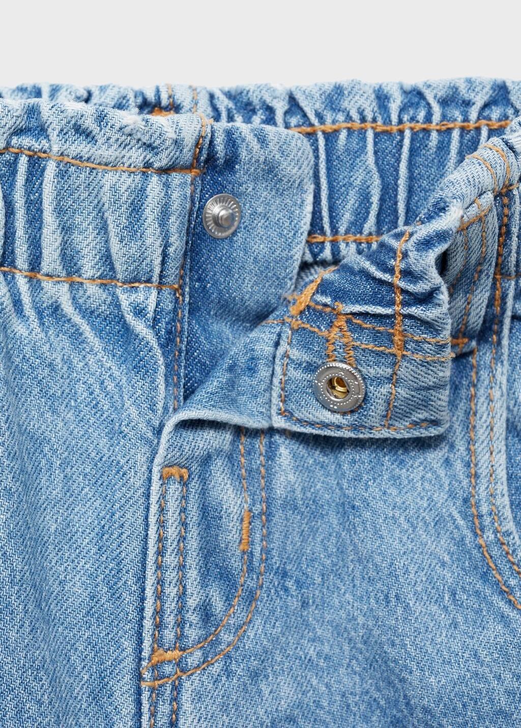 Blue Drawstring Waist Jeans, Baby Girl, , large image number 1