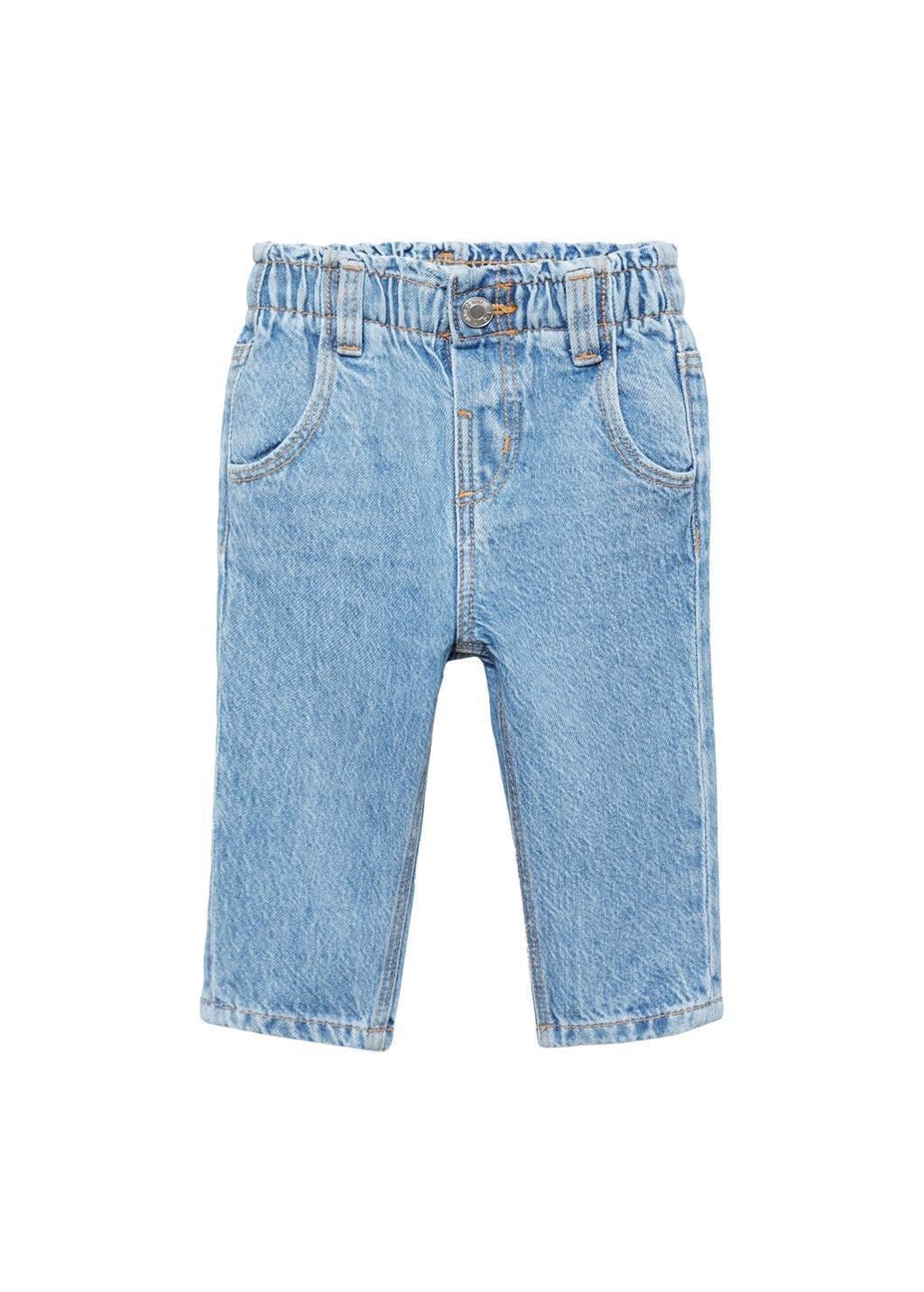 Blue Drawstring Waist Jeans, Baby Girl, , large image number 2