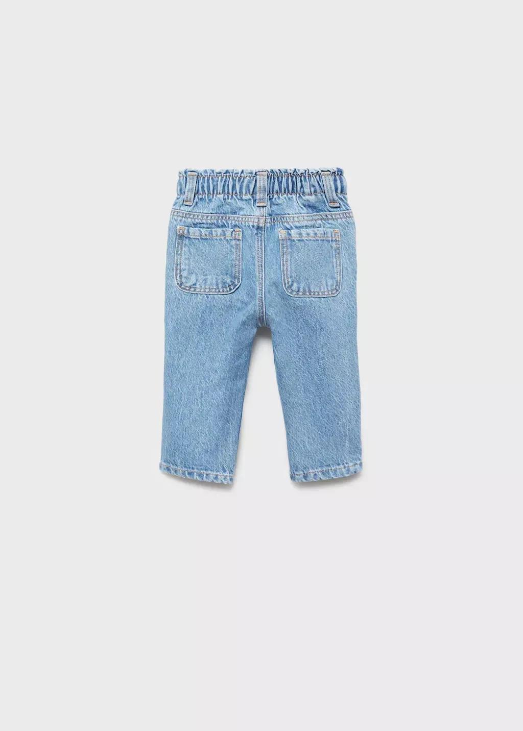 Blue Drawstring Waist Jeans, Baby Girl, , large image number 3